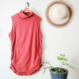 EUC RUFF HEWN || Maroon Ruched High Neck Top || 2x